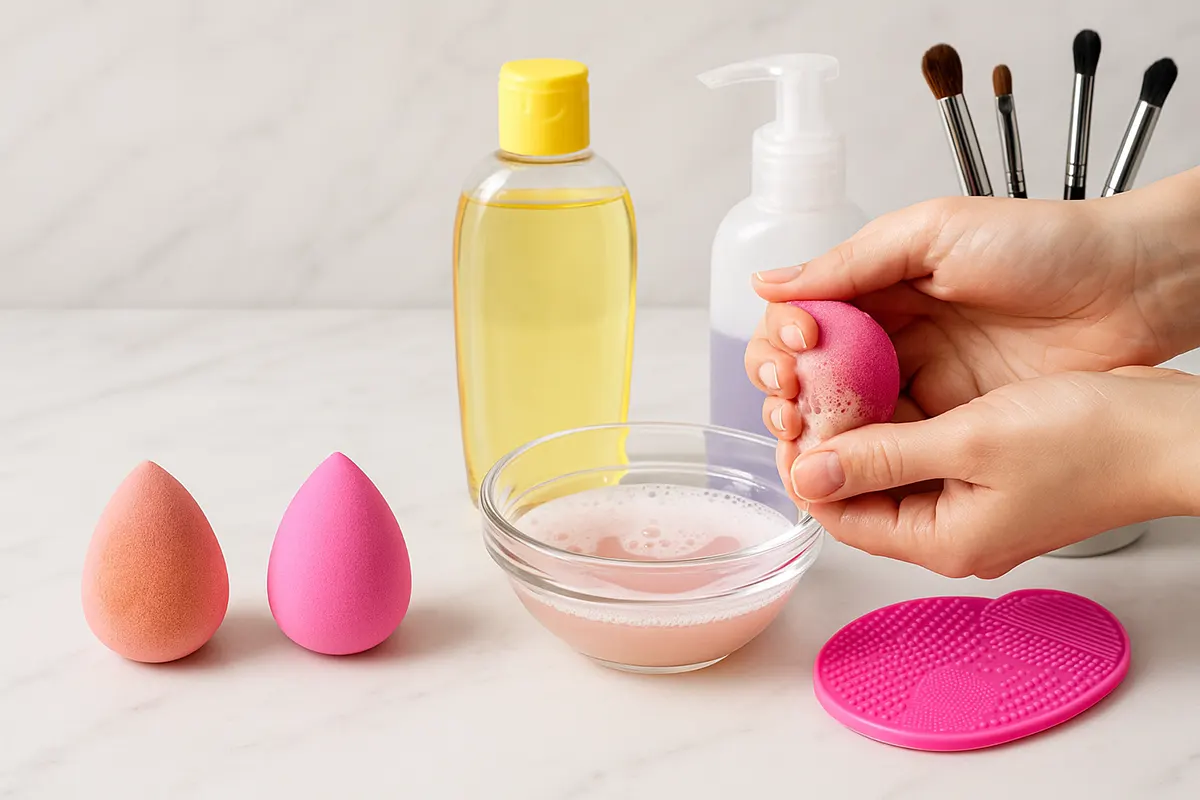 how to wash makeup sponge